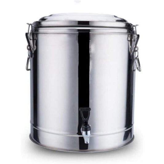 Bevande da prelevare dal contenitore isolato di colore argento e con elementi in acciaio inox