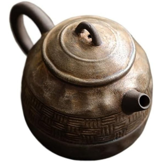 Una composizione di recipienti per la pausa del te di colore marrone